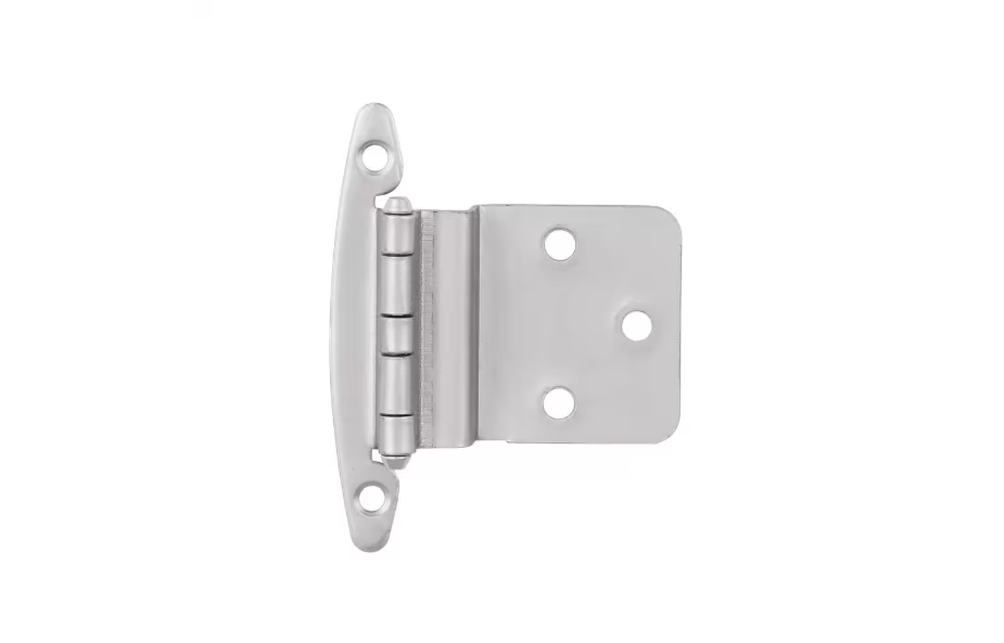 Liberty 1 Pair Face Frame 3/8 in. Inset Satin Nickel Cabinet Hinge without Spring (2-Pieces)