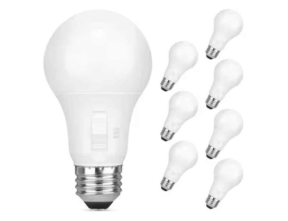 100-Watt Equivalent A19 Non-Dimmable CEC LED Light Bulb with Selectable Color Temperature (8-Pack)