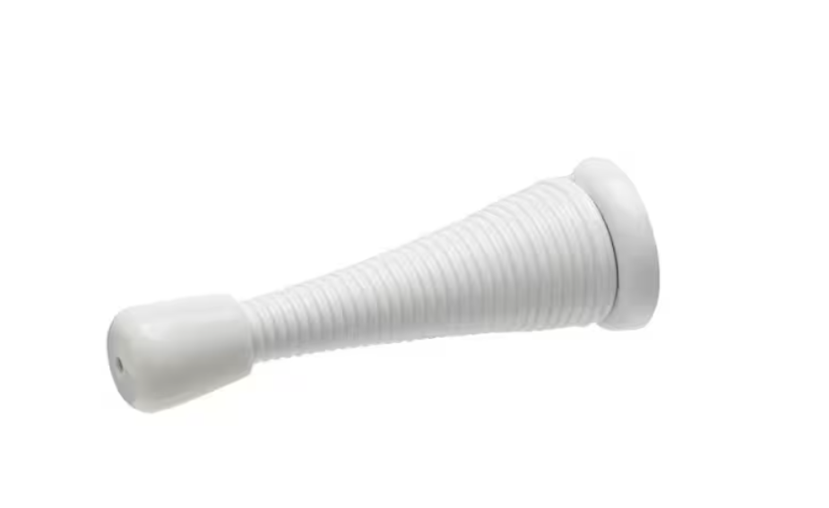 Everbilt 4 in. White Spring Door Stop