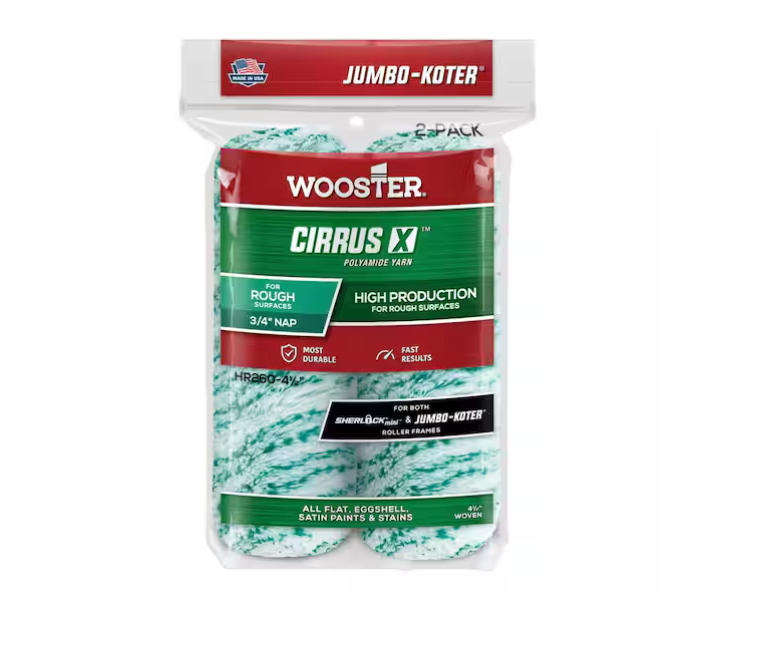 Wooster 4-1/2 in. x 3/4 in. Pro Cirrus X Mini Polyamide High-Density Woven Button-End Roller Cover (2-Pack )