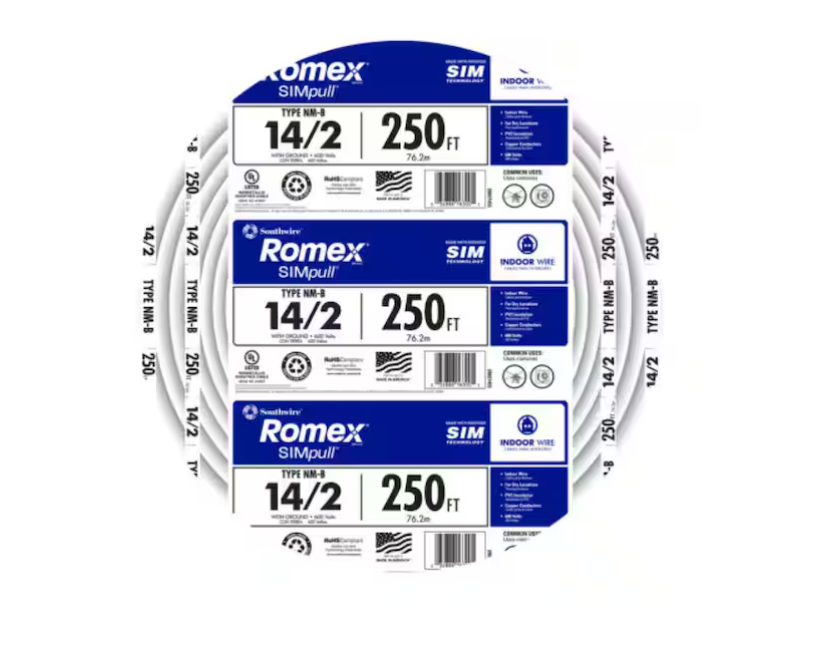 Southwire 250 ft. 14/2 Romex SIMpull Solid NM-B W/G Wire