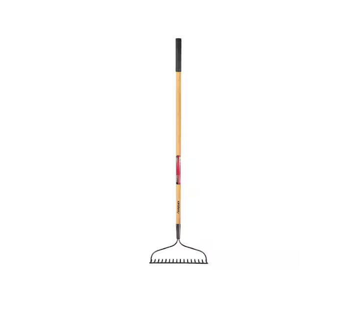 Husky 57 in. Wood Handle 16-Tine Bow Rake