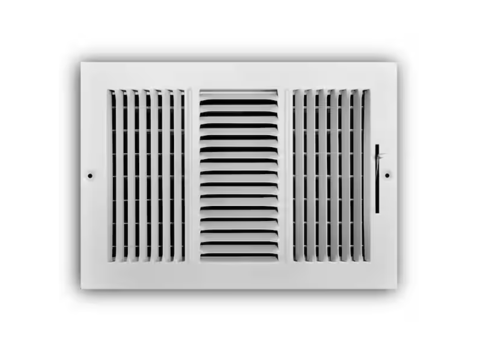 Everbilt 12 in. x 8 in. 3-Way Steel Wall/Ceiling Register in White
