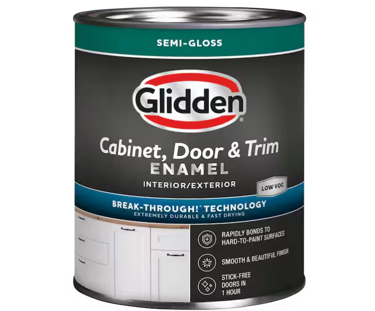 Glidden 1 qt. White Semi-Gloss Cabinet, Door and Trim Interior/Exterior Paint