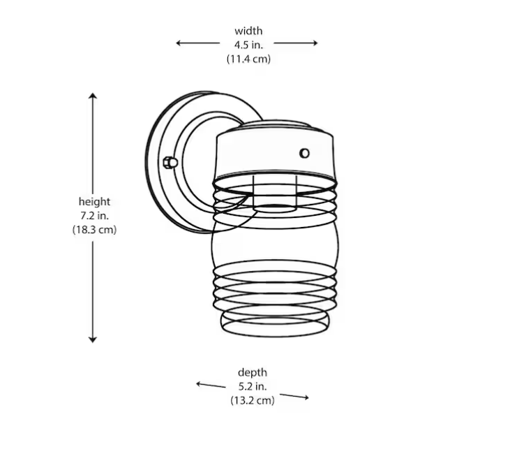 PRIVATE BRAND UNBRANDED 1-Light White Outdoor Jelly-Jar Wall Lantern Sconce