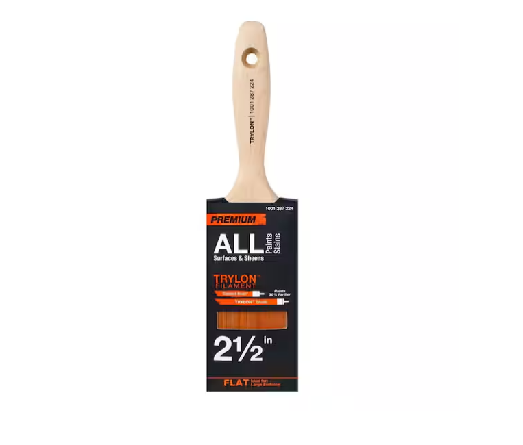 PRIVATE BRAND UNBRANDED Premium 2.5 in. Polyester Trylon Flat Cut Beaver Tail General Purpose Paint Brush