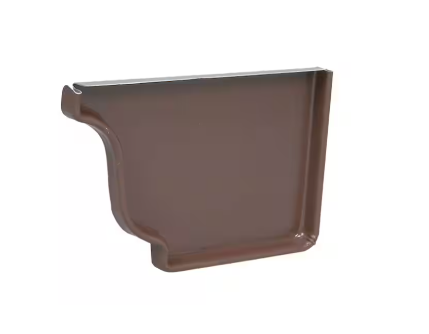Amerimax Home Products 5 in. Brown Aluminum K-Style Right End Cap