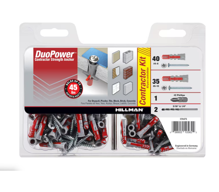 Hillman DuoPower 45-lb Assorted diameter x Assorted length Sleeve Anchors with Screws Included 75 -Pack