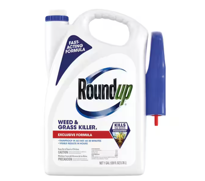 Roundup Weed and Grass Killer 4 with Trigger Sprayer, 1 gal., Use In and Around Flower Beds, Trees, and Driveways