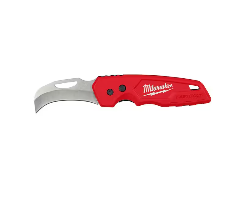 Milwaukee 2.45 in. FASTBACK Stainless Steel Hawkbill Folding Knife with Blade