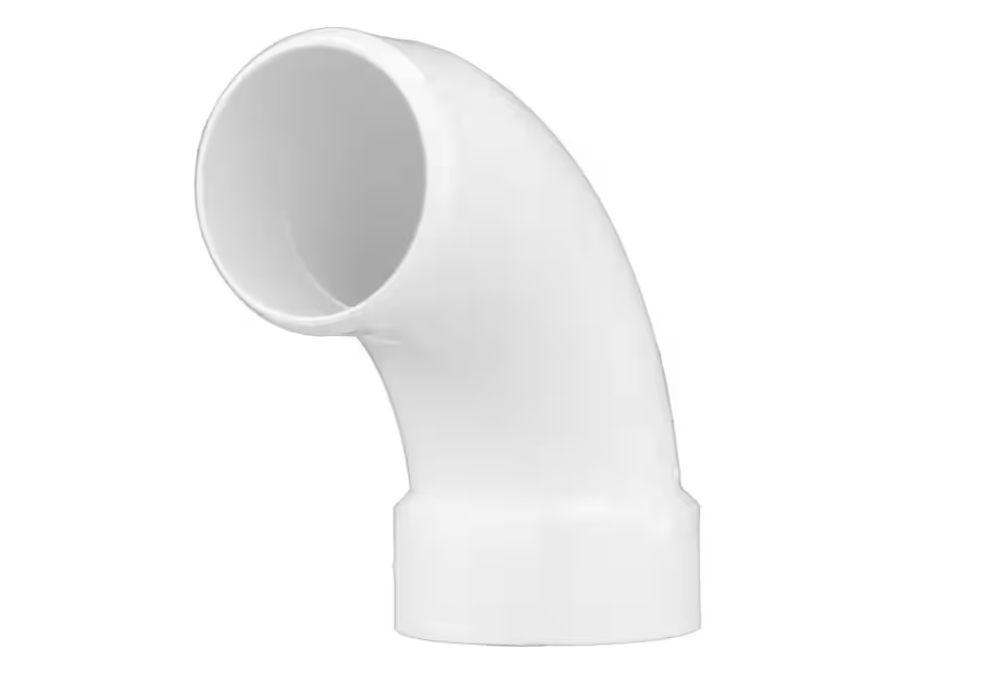 Charlotte Pipe 2 in. PVC DWV 90 degree Long Sweep 1/4 SPG x Hub Street Elbow Fitting
