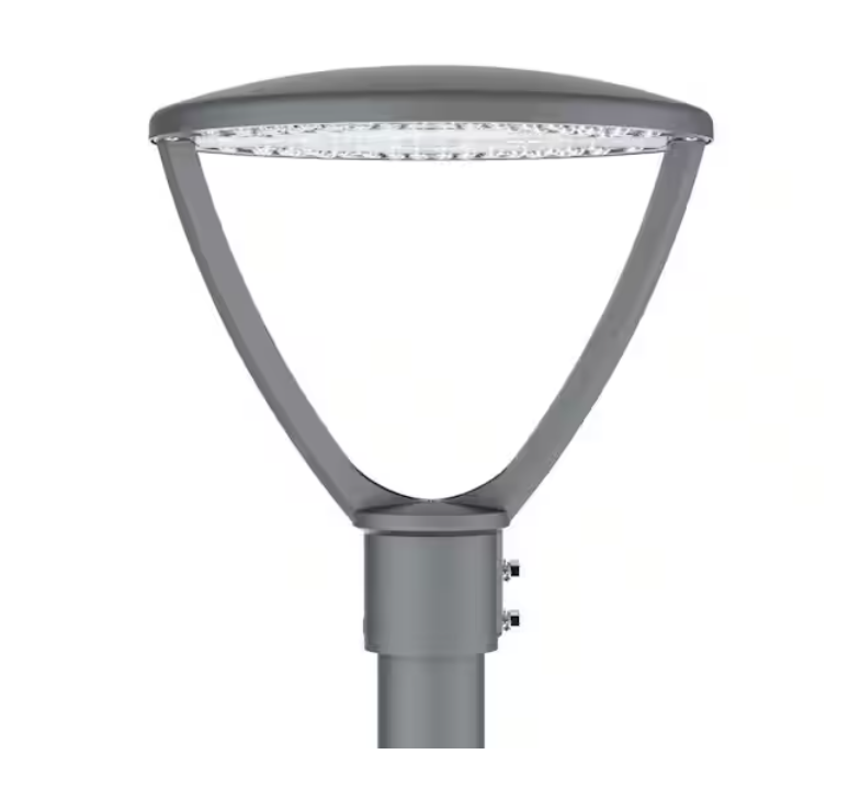Orein Urban 15 in. Grey Die Cast Aluminum 120-Volt-277-Volt Outdoor 50,000hr LED up to 8700-Lumen Post Light