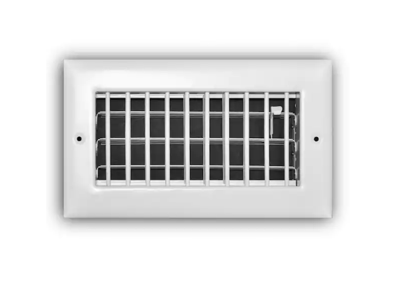 Everbilt 8 in. x 4 in. 1-Way Steel Adjustable Wall/Ceiling Register in White