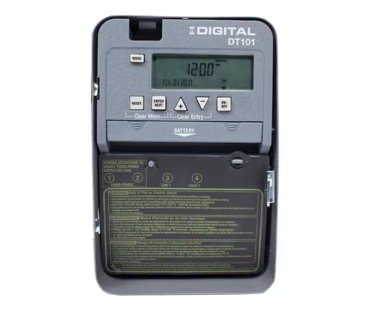 Intermatic DT Series 1-Circuit 20 Amp 24 Hour Indoor Surface Mount Timer with Battery Backup, Gray