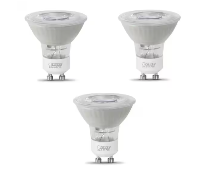 Feit Electric 50-Watt Equivalent MR16 GU10 Dimmable Track Lighting 90+ CRI Frosted Flood LED Light Bulb, Bright White (3-Pack)