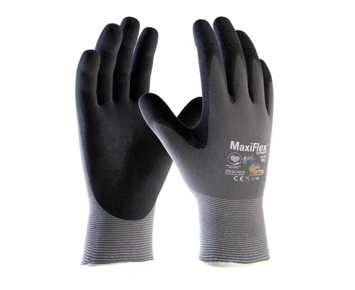 ATG MaxiFlex Ultimate Men's Medium Gray Nitrile-Coated Outdoor and Work Gloves with AD-APT Hand Cooling Technology