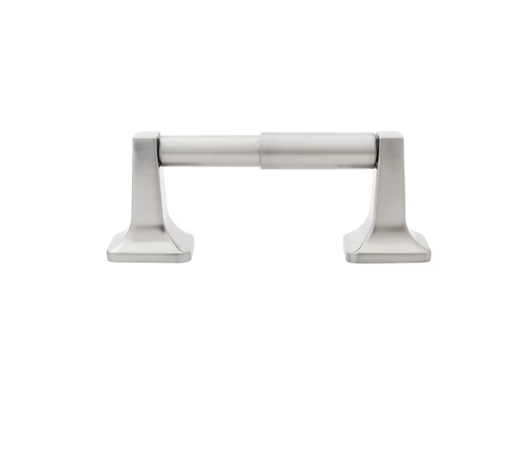 Project Source Seton Brushed Nickel Wall mount Spring-loaded Toilet Paper Holder 1 -Rolls