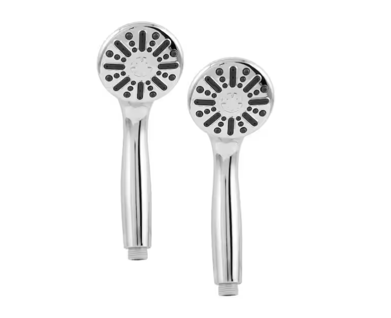 Glacier Bay 1-Spray 3.3 in. Single Wall Mount Handheld Shower Head 1.8 GPM in Chrome (2-Pack)