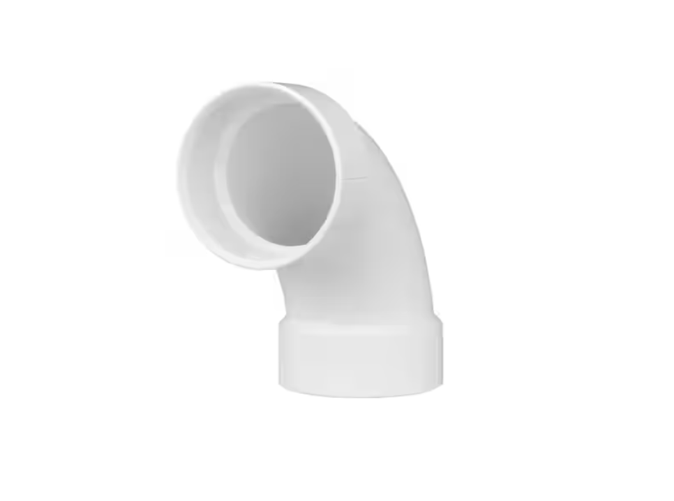 Charlotte Pipe 4 in. PVC DWV 90-Degree Hub x Hub Long Sweep Elbow