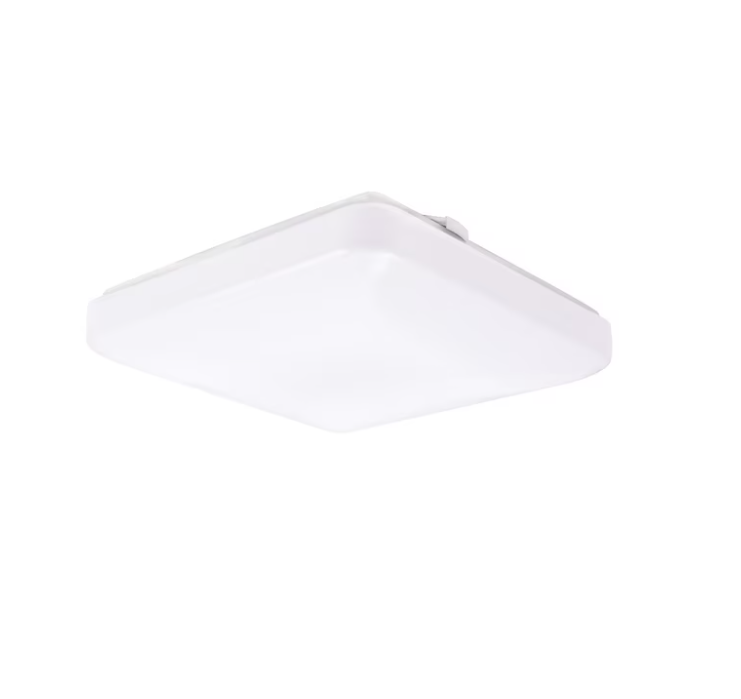 Utilitech 12.3-in White Indoor 1 -Light LED Tunable White Flush Mount Light with Plastic Shade