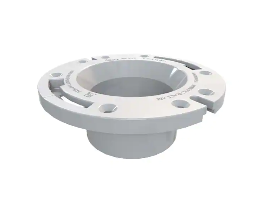 Oatey Fast Set 3 in. Outside Fit or 4 in. Inside Fit PVC Open Hub Toilet Flange