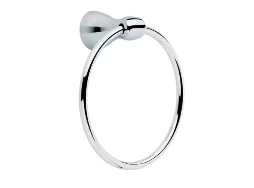Delta Foundations Wall Mount Round Closed Towel Ring Bath Hardware Accessory in Polished Chrome