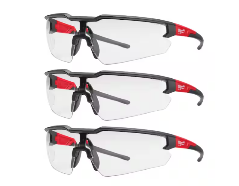 Milwaukee Safety Glasses with Clear Anti-Scratch Lenses (3-Pack)