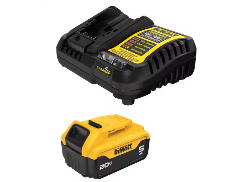 DEWALT 20V MAX Lithium-Ion 5.0 Ah Battery and Charger