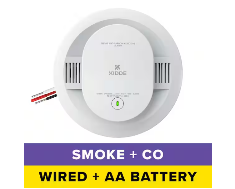 Hardwired Smoke and Carbon Monoxide Detector, Interconnectable and LED Warning Lights 21031529
