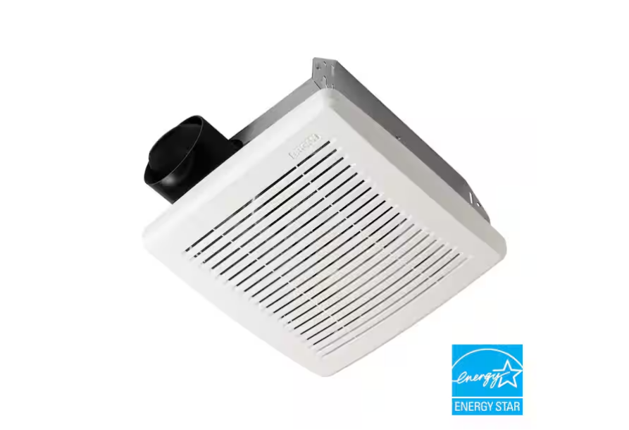 Broan-NuTone 50 CFM Ceiling Bathroom Exhaust Fan with No‑Cut Installation, Quiet Operation
