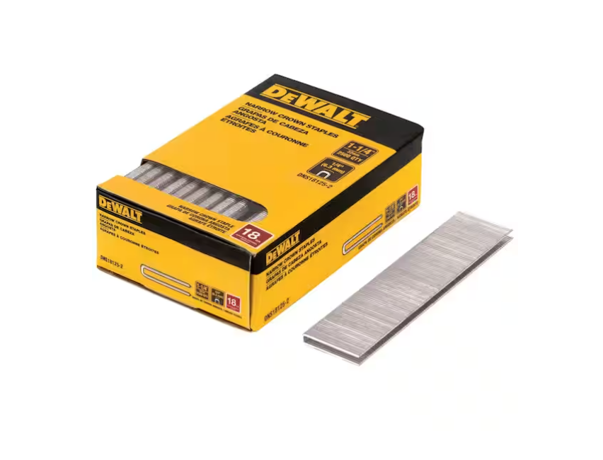 DEWALT 1/4 in. x 1-1/4 in. 18-Gauge Glue Collated Crown Staple (2500 Pieces)