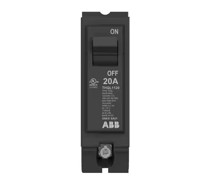 ABB 20 Amp 1 in. Single Pole Circuit Breaker (THQL1120A)