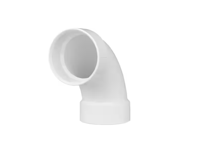Charlotte Pipe 2 in. PVC DWV 90-Degree Long Sweep Elbow