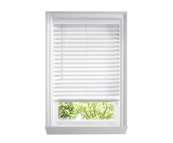 Home Decorators Collection White Cordless Faux Wood Blinds for Windows with 2 in. Slats - 27 in. W x 72 in. L (Actual Size 26.5 in. W x 72 in. L)
