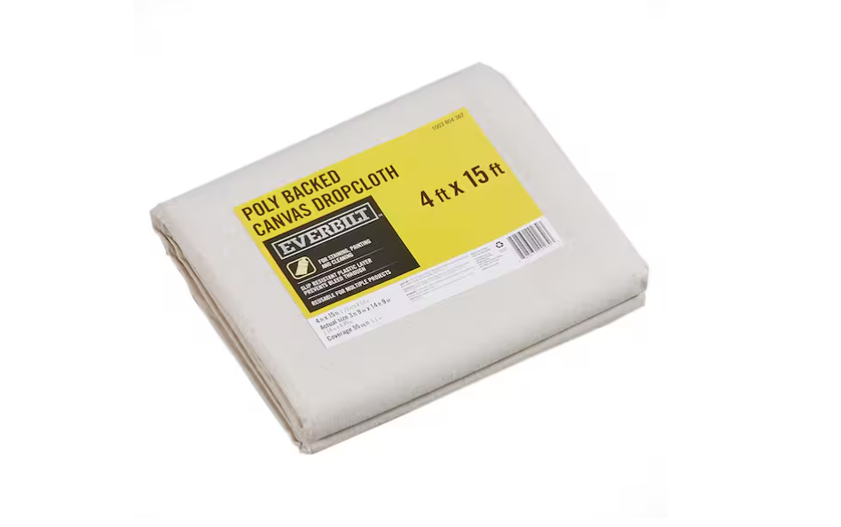 Everbilt 4 ft. x 14 ft. Poly Backed Canvas Drop Cloth