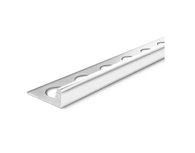 TrimMaster Chrome 3/8 in. x 98 1/2 in. Aluminum L-Shaped Tile Edging Trim