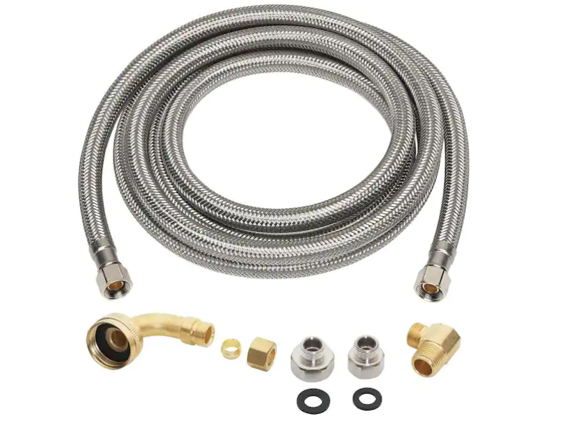 Everbilt 3/8 in. COMP x 3/8 in. COMP x 96 in. Universal Stainless Steel Dishwasher Connector