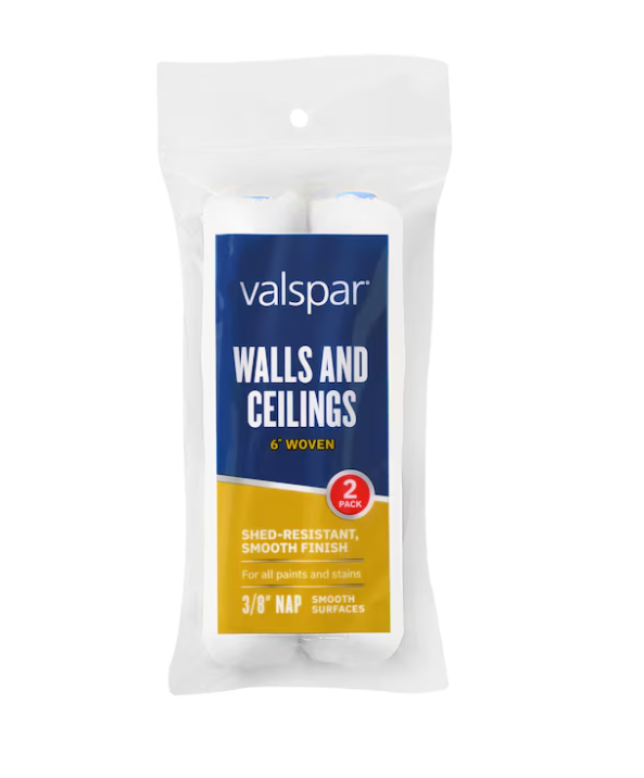 Valspar 2 -Pack 6-in x 3/8-in Nap Walls and Ceilings Mini Woven Paint Roller Cover