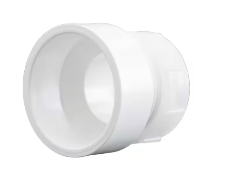 Charlotte Pipe 1-1/2 in. x 1-1/4 in. PVC DWV Female Trap Adapter with Washer/P-Nut