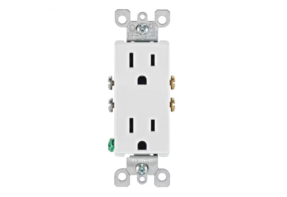 Leviton Decora 15 Amp 125 V Duplex Outlet/Receptacle, White (1-Pack) 5325-WS