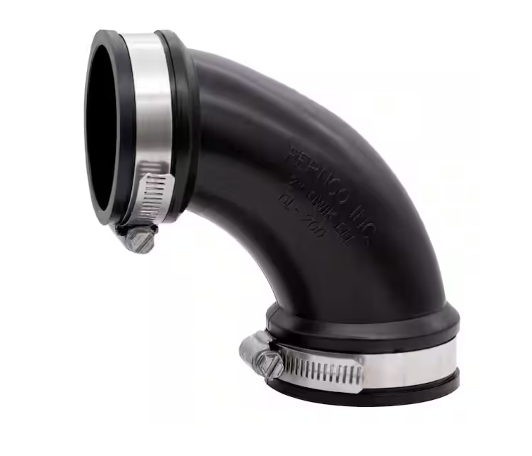 Fernco 2 in. x 2 in. PVC DWV 90-Degree Mechanical Flexible Elbow