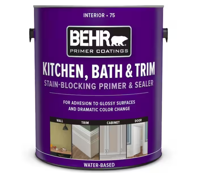 BEHR 1 Gal. White Acrylic Interior Kitchen, Bath, and Trim Stain-Blocking Primer and Sealer