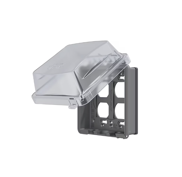 Hubbell 2 -Gang Square Clear Plastic Weatherproof Electrical Box Cover