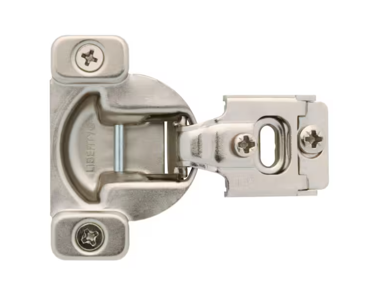 Everbilt 1 Pair Face Frame 35 mm 105-Degree 1/2 in. Overlay Nickel Cabinet Hinge (2 Pieces)