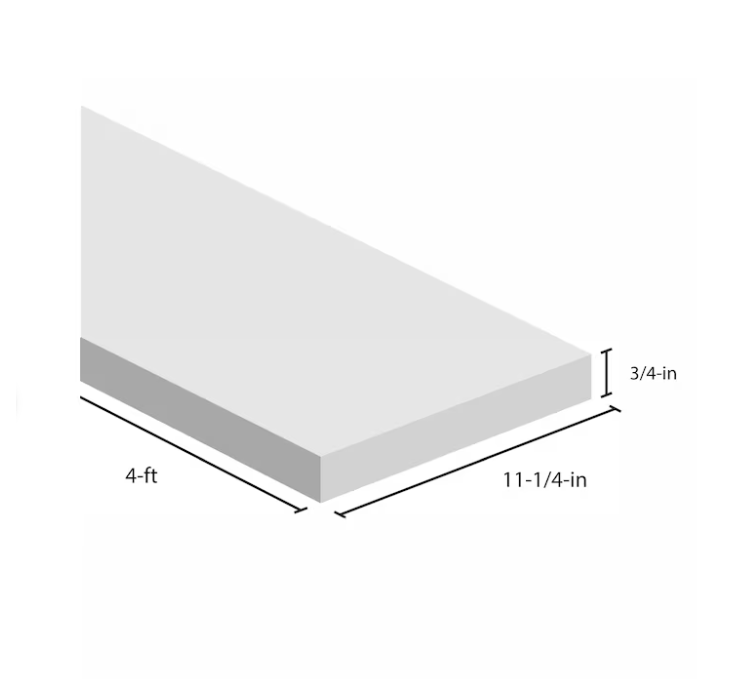 RELIABILT 1-in x 12-in x 4-ft Unfinished #2 S4S Whitewood Common Softwood Board