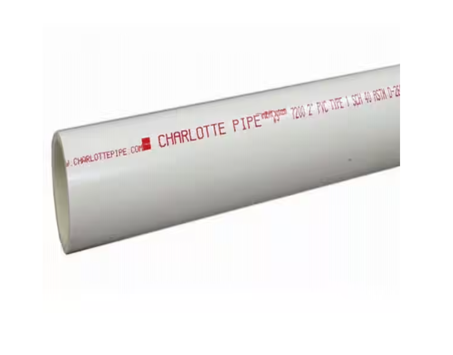 Charlotte Pipe 4 in. x 10 ft. PVC Schedule 40 DWV Pipe