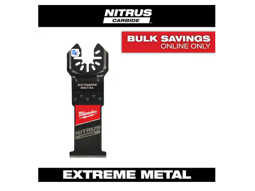 Milwaukee 1-3/8 in. Nitrus Carbide Universal Fit Extreme Metal Cutting Oscillating Multi-Tool Blade (1-Pack)