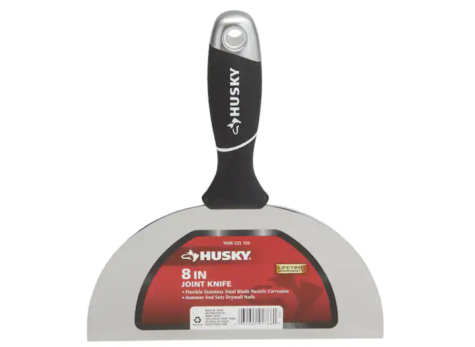 Husky 8 in. Stainless Steel Hammer-End Joint Knife with Soft Grip Handle