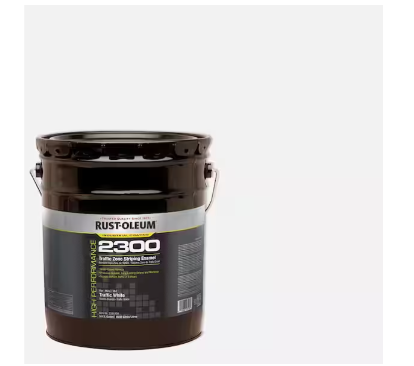 Rust-Oleum 5 gal. 2300 Flat White Exterior Traffic Striping Paint