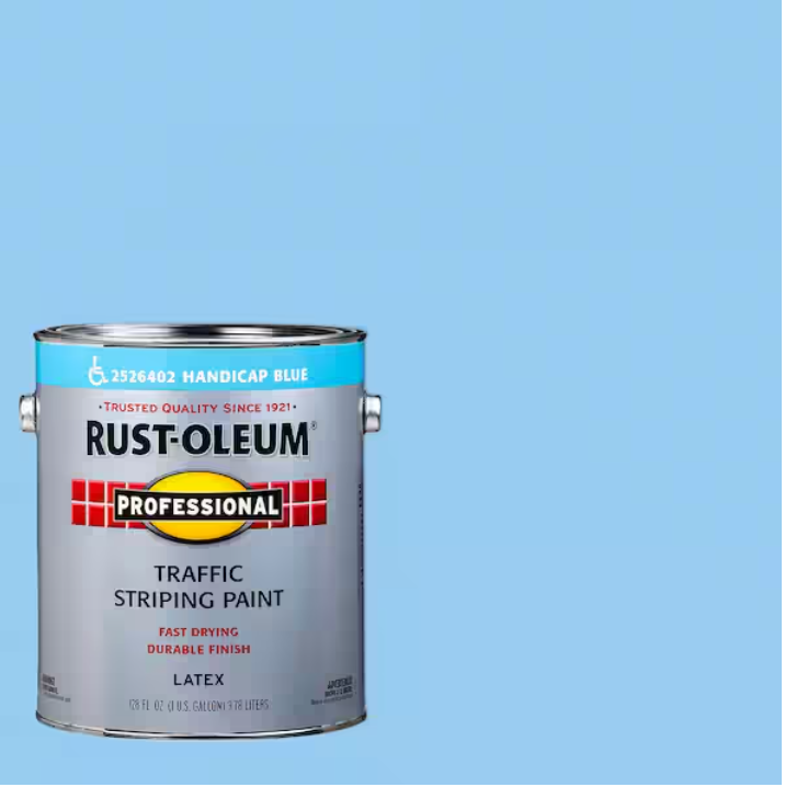 Rust-Oleum Professional 1 gal. Flat Handicap Blue Exterior Traffic Striping Paint (2-Pack)